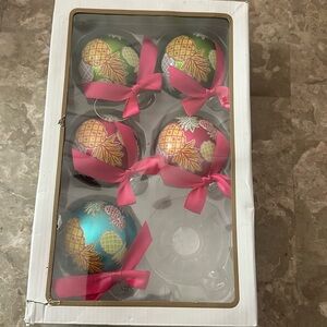 COPY - Kurt Adler 80Mm Pineapple Pattrn Ball Ornaments, 6 Pieces, Orange